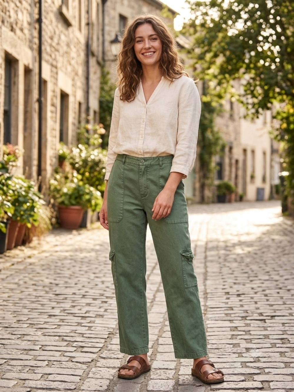 Young Fabulous & Broke Cargo Pants Sage/Olive Green Sz Large
